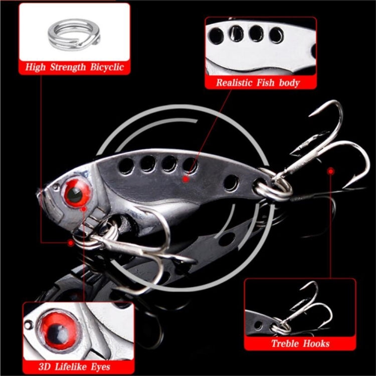 2 Sets HENGJIA VIB013 Metal VIB Fake Bait Electroplated Hard Bait, Specification: 3.5cm 3g(4 Colors)