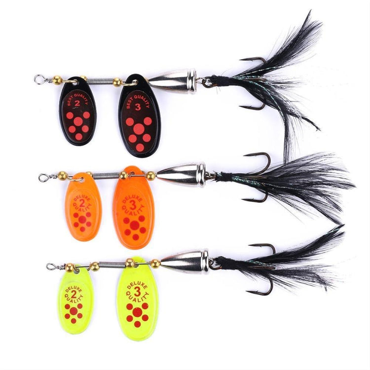 HENGJIA SP304 6.5cm 13g Feather Hook Rotating Sequin Road Lure Bait(Yellow)