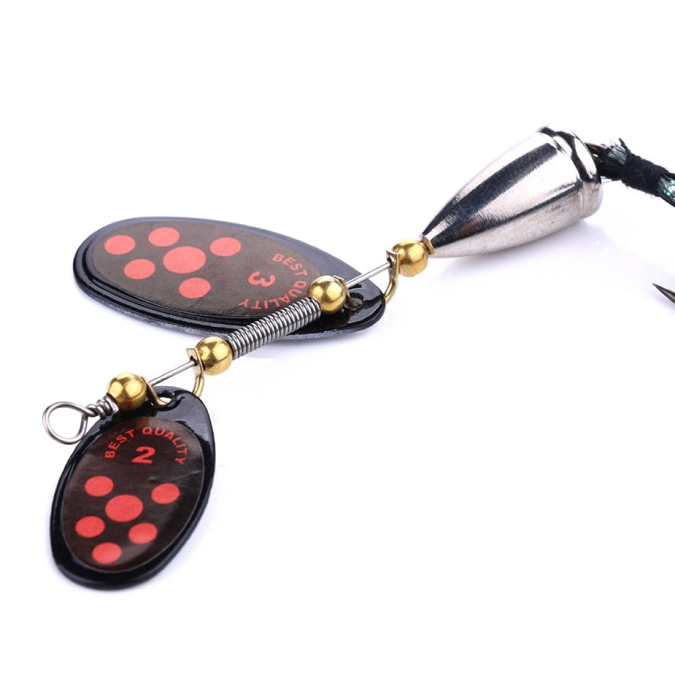 HENGJIA SP304 6.5cm 13g Feather Hook Rotating Sequin Road Lure Bait(Black)