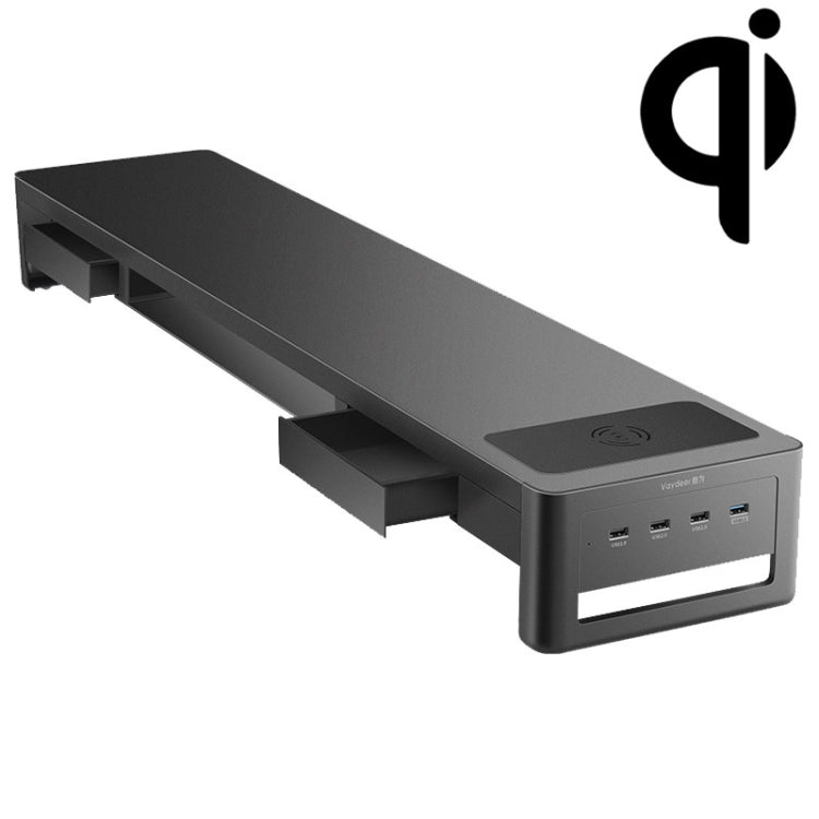 Vaydeer Multifunctional Desktop Widening Monitor Rack, Spec:, Single-layer Type (No USB), Single-layer Type (USB 3.0+3xUSB 2.0), Single-layer  Type (Wireless Charger), Drawer Type (Wireless Charger)