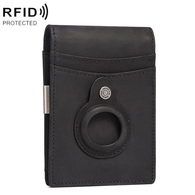 HUMERPAUL BP993 RFID Anti-Theft Brush Pocket Card Bag Suitable For AirTag 2nd Gen / AirTag 1st Gen(Black)
