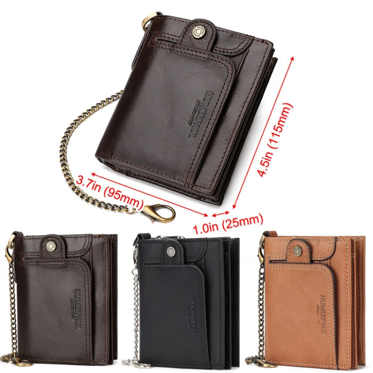 HUMERPAUL BP950 RFID Anti-Magnetic Men Wallet Large Capacity Multi-Card Solt Pocket(Khaki)