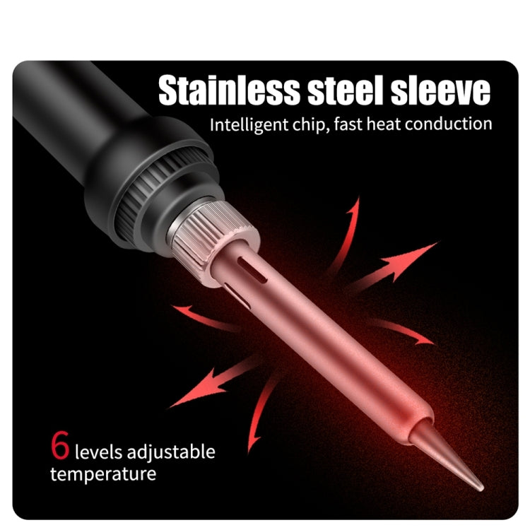 ANENG SL101 17pcs/set Rotary Thermostat Household Constant Temperature Soldering Iron Set 60W Internal Heat Welding Tool Kit(EU Plug)