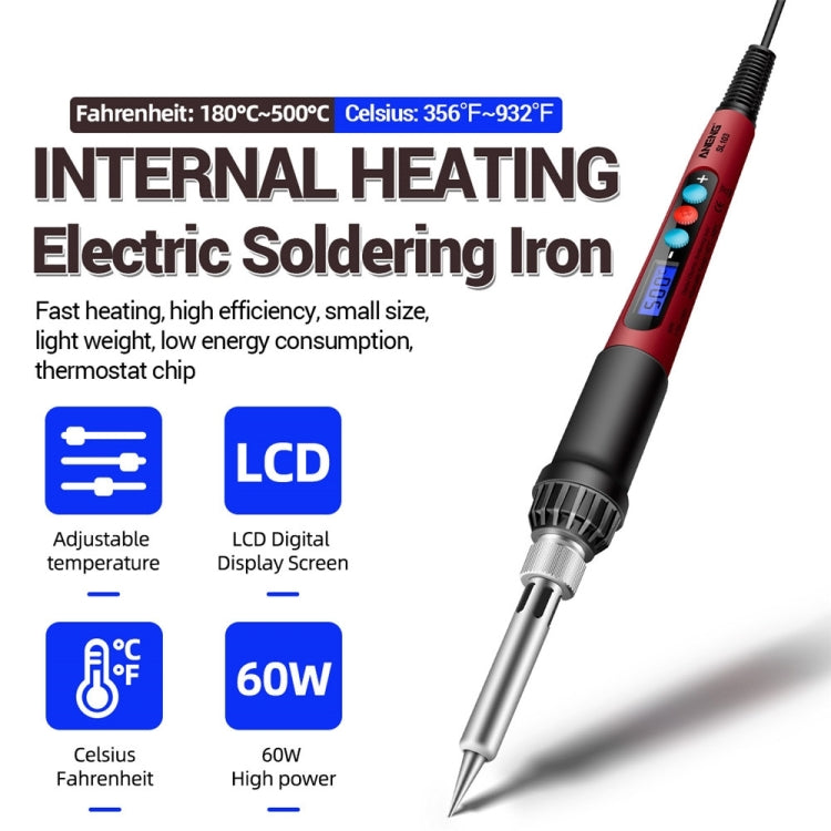 ANENG SL103 25pcs/set Intelligent Digital Display Temperature Adjustment Household Constant Temperature Soldering Iron Set 60W Internal Heat Welding Tool Kit(EU Plug)
