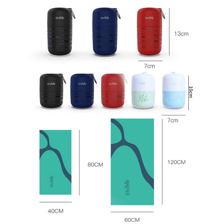 Etravel Sports Quick-drying Towel Double-sided Fleece Bath Towel, Color: Small Grass Green+Towel