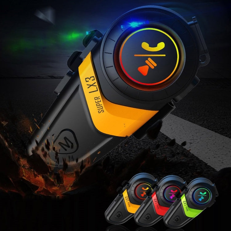 Motorcycle Helmet Call Music Navigation Bluetooth Headset, Color: Red(Soft Pipe Microphone)