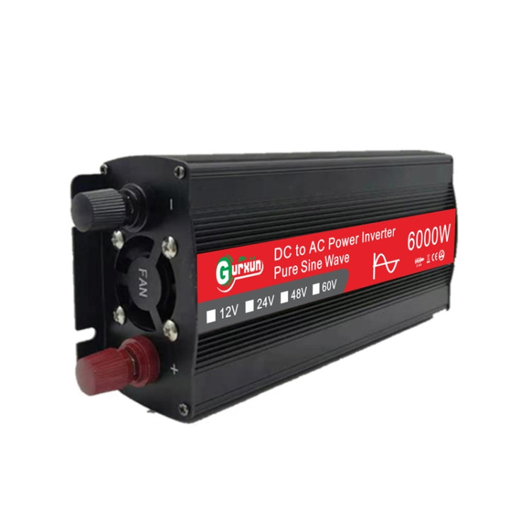 Gurxun 6000W High Power Sine Wave Inverter With Single Digital Display, Specification: 12V-220V