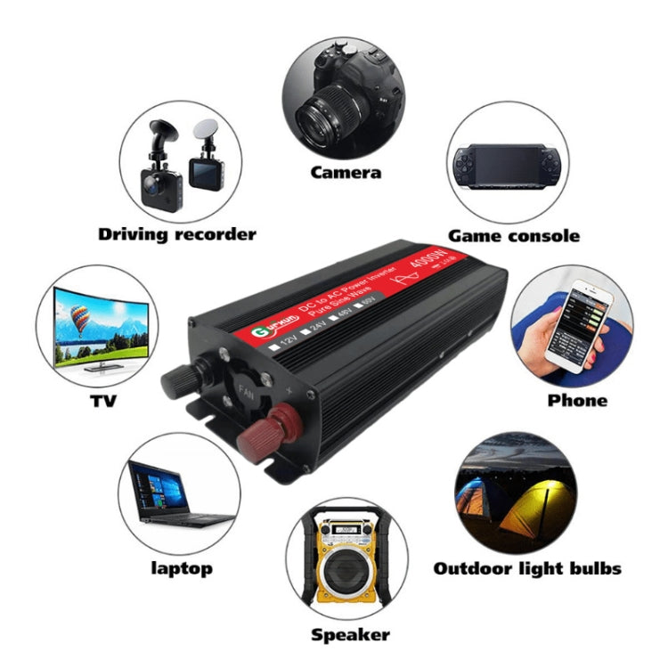 Gurxun 4000W Home Car Power Converter Sine Wave Inverter, 4000W 48V To 220V, 4000W 60V To 220V, 4000W 12V To 220V, 4000W 24V To 220V