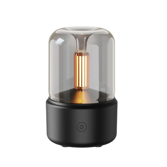 120ML Simulated Candlelight Aroma Diffuser USB Home Atmosphere Night Light Humidifier, DQ702 (Black), DQ702 (Beige)