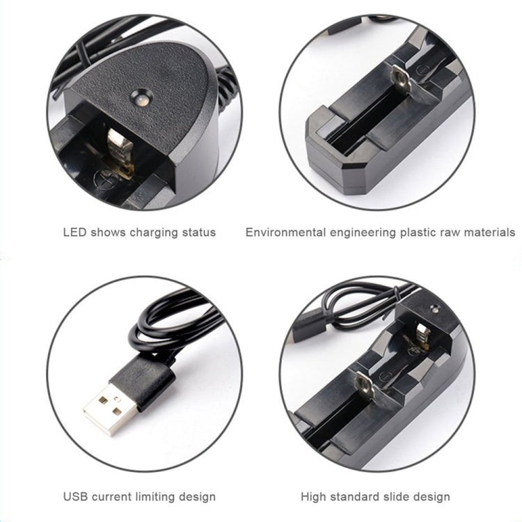 3 PCS BMAX 18650 Lithium Battery Single Slot USB Charger