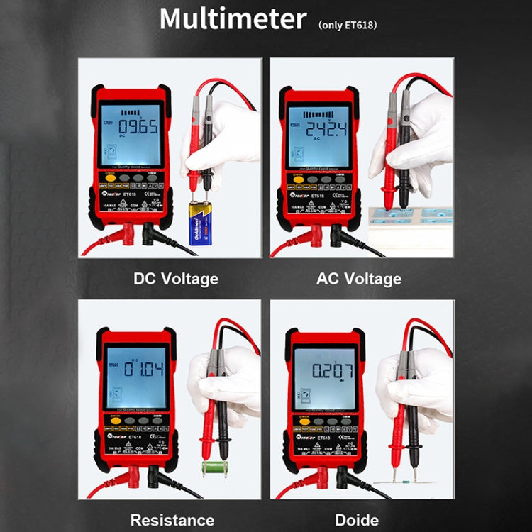 Rechargeable Adjustable Network Cable Tester Wire Tracker POE Cable Tester, ET618 (Red), ET616 (Red)