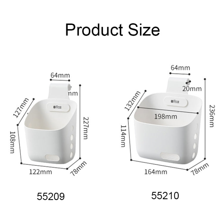 Ffcat Kitchen Sundries Storage Hanging Basket Bathroom Storage Basket, Color: 55210 White