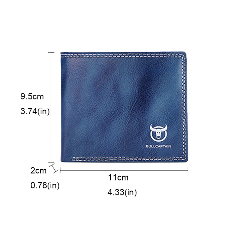 BULL CAPTAIN 032 Vintage Leather Wallets Coins Card Holder Wallet(Tea Green)
