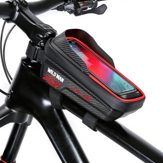 WILD MAN E12 1L EVA Hard Shell Mountain Bike Waterproof and Wear-resistant Front Beam Bag(Red)