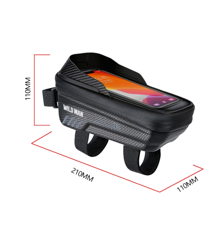 WILD MAN E12 1L EVA Hard Shell Mountain Bike Waterproof and Wear-resistant Front Beam Bag(Black)