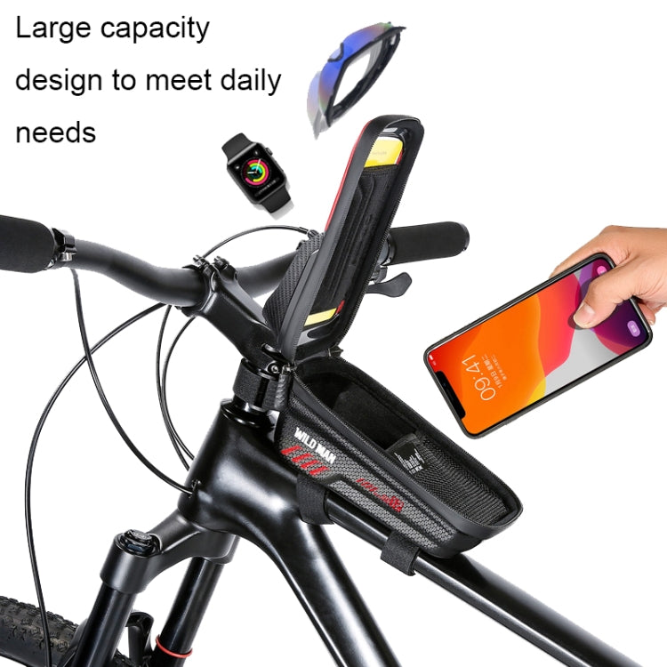 WILD MAN E12 1L EVA Hard Shell Mountain Bike Waterproof and Wear-resistant Front Beam Bag(Black)