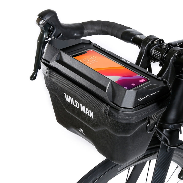 WILD MAN XT8 3L Bicycle EVA Hard Shell Touch Screen Waterproof Head Bag(Black)
