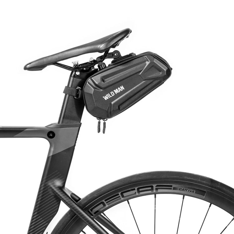 WILD MAN XT7 1.2L Mountain Bike EVA Hard Shell Waterproof Wear-resistant Tail Bag(Twill Style)