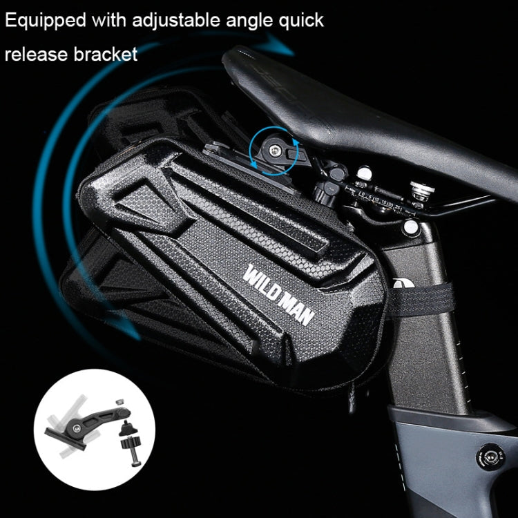 WILD MAN XT7 1.2L Mountain Bike EVA Hard Shell Waterproof Wear-resistant Tail Bag(Twill Style)