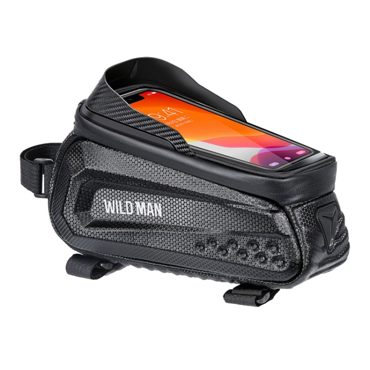 WILD MAN E10 1L Mountain Bike EVA Hard Shell Touch Screen Front Beam Bag(Black)