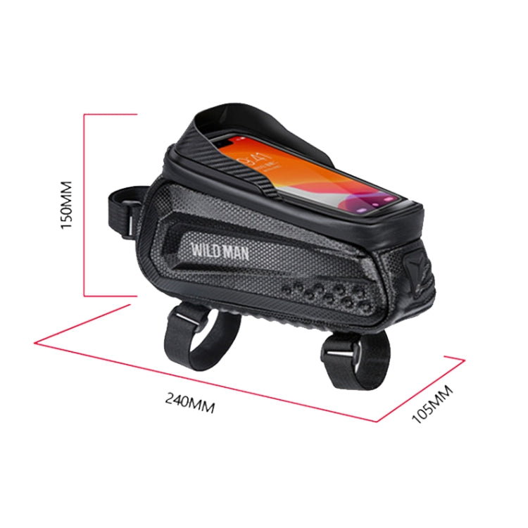 WILD MAN E10 1L Mountain Bike EVA Hard Shell Touch Screen Front Beam Bag(Black)