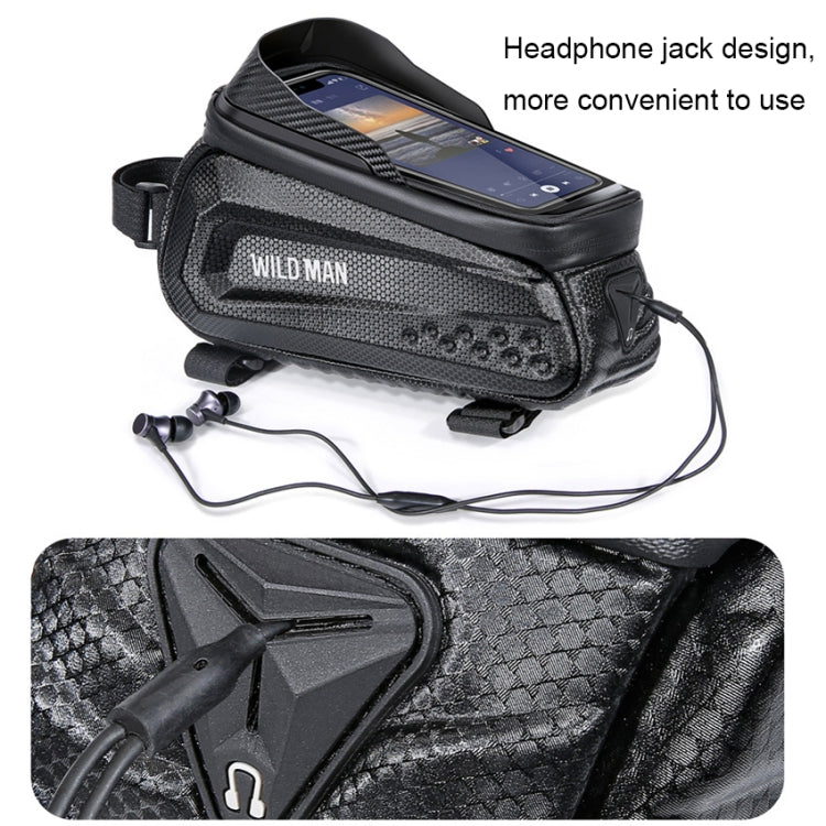 WILD MAN E10 1L Mountain Bike EVA Hard Shell Touch Screen Front Beam Bag(Black)