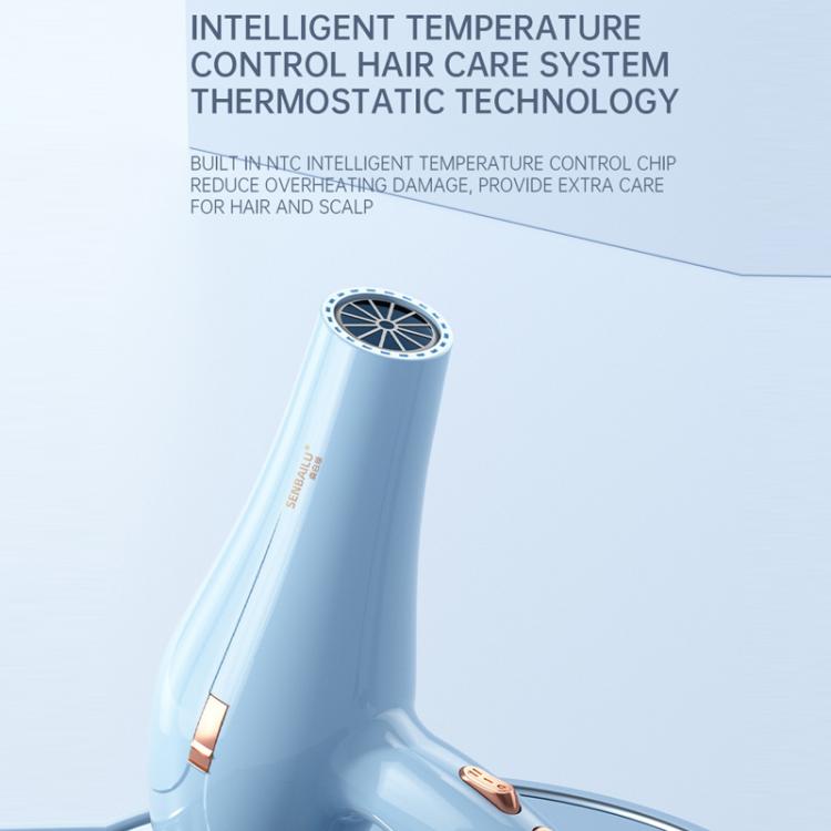 SENBAILU Household Blue Light Hot Cold Wind High Power Hair Dryer, Size: JP Plug(White)