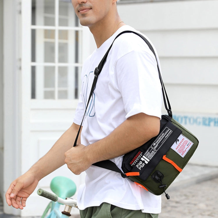 HAOSHUAI 204 Sports Leisure Men Outdoor Waterproof Nylon Shoulder Bag, 204 Army Green, 204 Brick Red, 204 Light Blue, 204 Dark Blue, 204 Black, 204 Grey