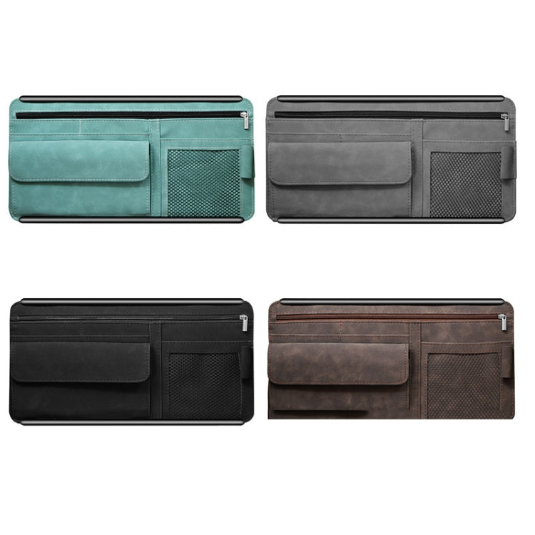 DE RAN FU Car Shade Glasses Box Storage Bag Car Flip Fur Glue Box Zipper Card Bag(Black)