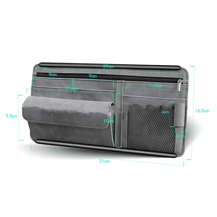 DE RAN FU Car Shade Glasses Box Storage Bag Car Flip Fur Glue Box Zipper Card Bag(Black)