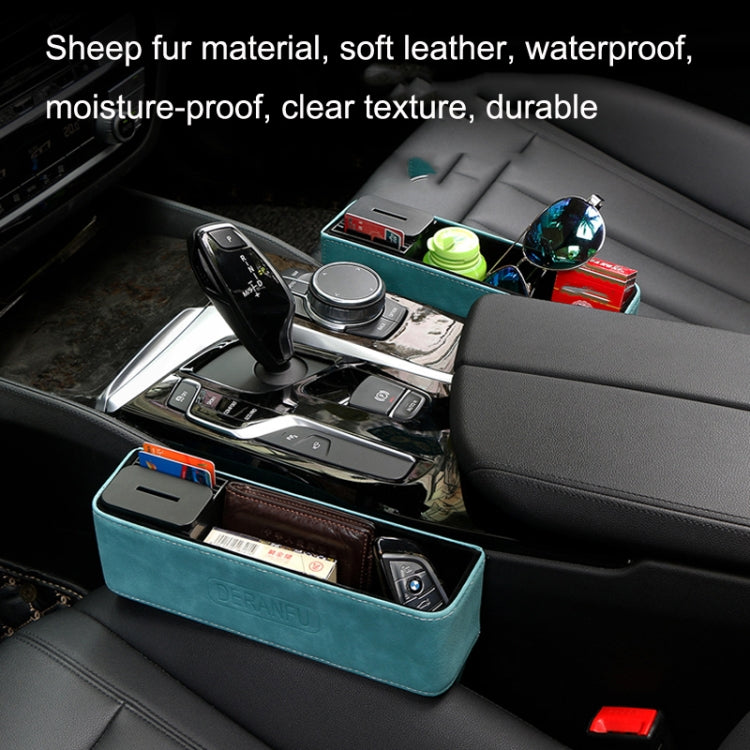 DE RAN FU Car Seat Storage Box Cup Holder Fur Citrine Phone Sundry Storage Box(Grey)