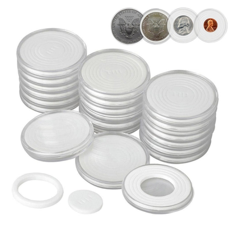 46mm Adjustable Coin Collection Storage Box with Cushion – Clear Display Case