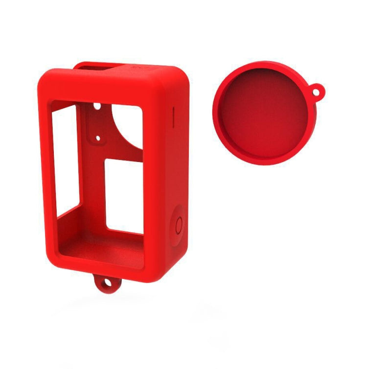 For DJI Osmo Action 3 Silicone Protective Case Lens Cap, Silicone (Black), Silicone (Red), Silicone (Blue)
