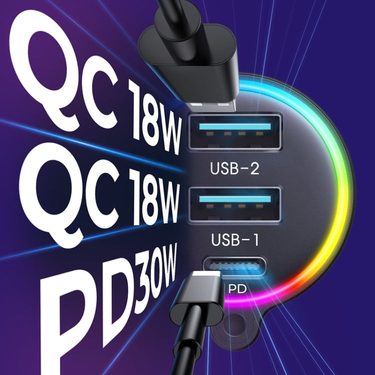 Joyroom JR-CL18 Car Charger Vehicle Bluetooth Transmitter Comes With Spring Line(Silver)