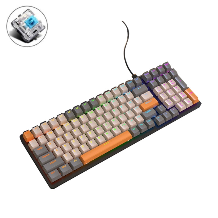 ZIYOU LANG  K3 100 Keys Game Glowing Wired Mechanical Keyboard, Cable Length: 1.5m, Style:, K3 Water Green Version Green Axis, K3  Water Green Version Red Axis, K3 Bee Version Red Axis, K3 Micro Light Hot Plug Version Red Axis                          ...