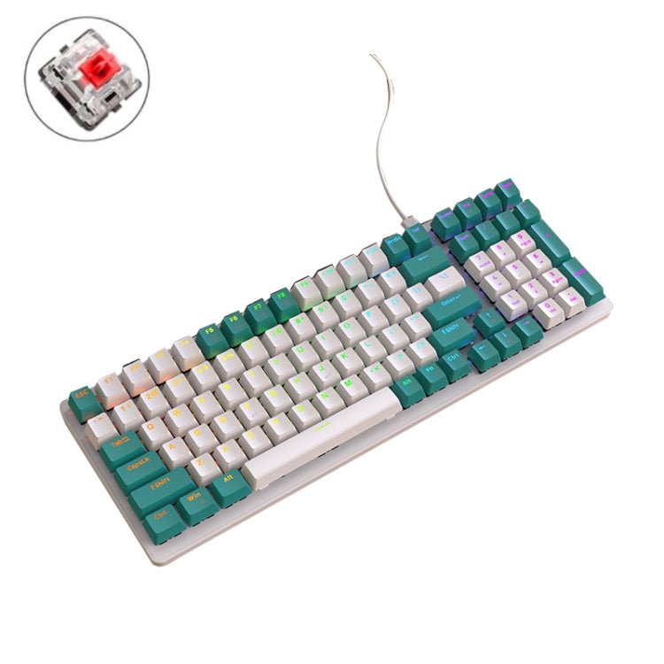 ZIYOU LANG  K3 100 Keys Game Glowing Wired Mechanical Keyboard, Cable Length: 1.5m, Style:, K3 Water Green Version Green Axis, K3  Water Green Version Red Axis, K3 Bee Version Red Axis, K3 Micro Light Hot Plug Version Red Axis                          ...