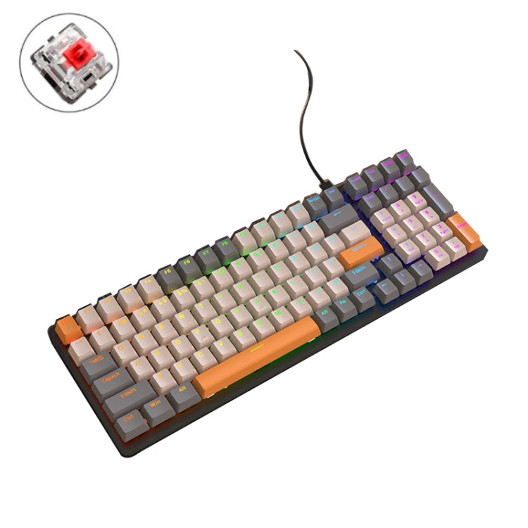 ZIYOU LANG  K3 100 Keys Game Glowing Wired Mechanical Keyboard, Cable Length: 1.5m, Style:, K3 Water Green Version Green Axis, K3  Water Green Version Red Axis, K3 Bee Version Red Axis, K3 Micro Light Hot Plug Version Red Axis                          ...