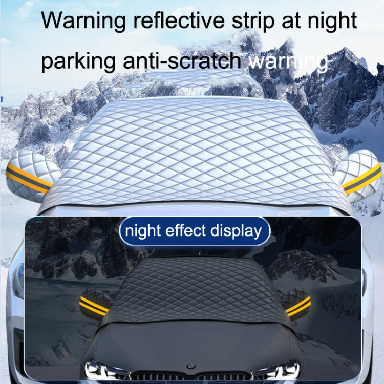SUITU R-3945 Car Winter Front Glass Snow Shield Defrost Sunshade Thickened Car Clothing, Style: 12 Magnets Quilt