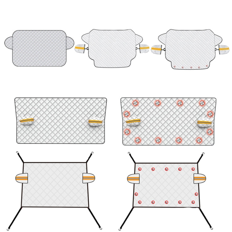SUITU R-3945 Car Winter Front Glass Snow Shield Defrost Sunshade Thickened Car Clothing, Style: 12 Magnets Quilt