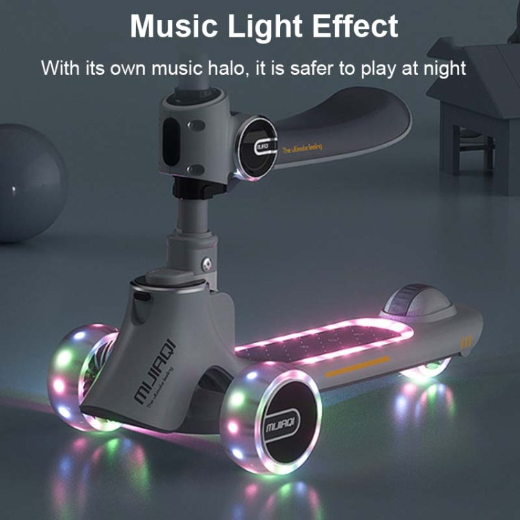 MIJIAQI 01 3 In 1 Multifunctional Foldable Children Scooter with Music and Lights, Spec: Gray
