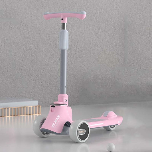 MIJIAQI 01 3 In 1 Multifunctional Foldable Children Scooter with Music and Lights, Spec: Pink