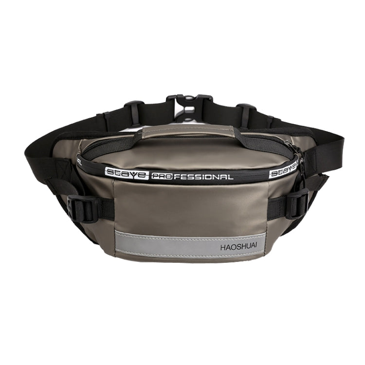 HAOSHUAI Outdoor Running Waist Bag With Reflecting Strip Chest Bag, 1100-6 Black), 1100-6 Khaki, 1100-6 Dark Blue