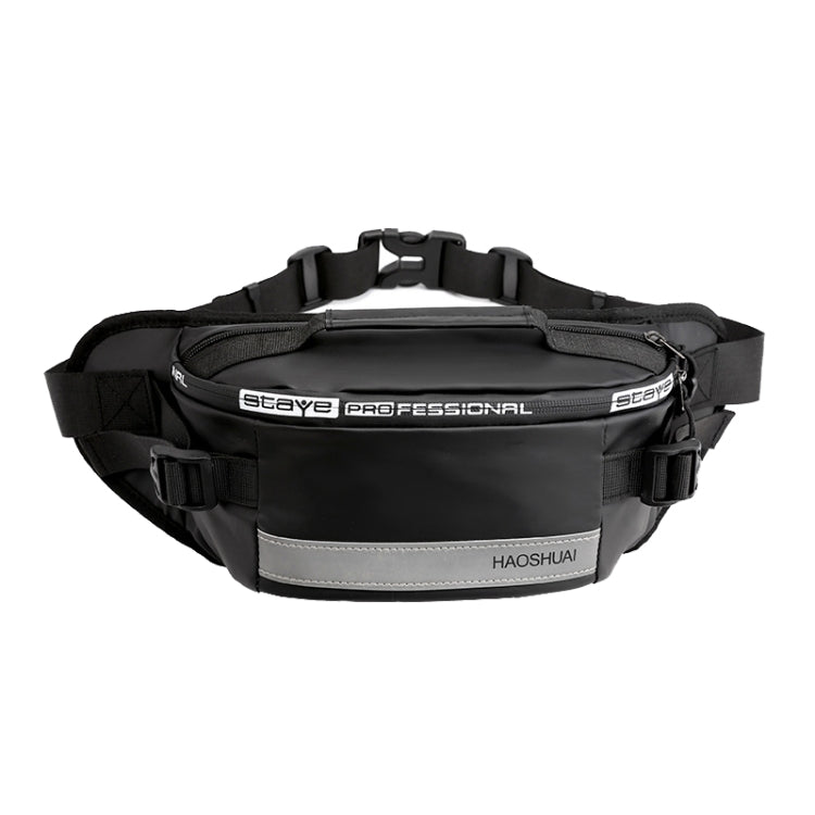 HAOSHUAI Outdoor Running Waist Bag With Reflecting Strip Chest Bag, 1100-6 Black), 1100-6 Khaki, 1100-6 Dark Blue
