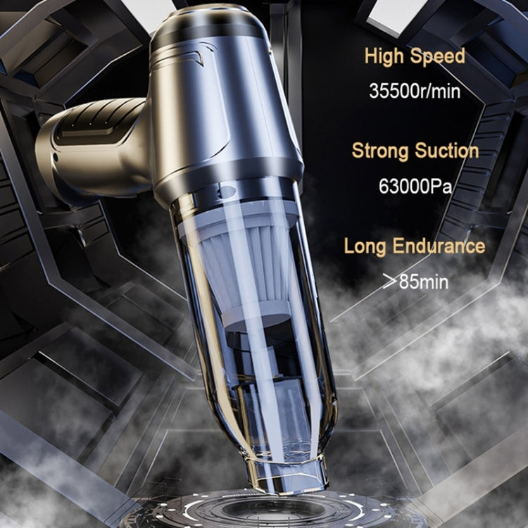 SUITU Car Wireless Wet And Wet Charging Handheld Vacuum Cleaner, Style: Brushless Silver Gray