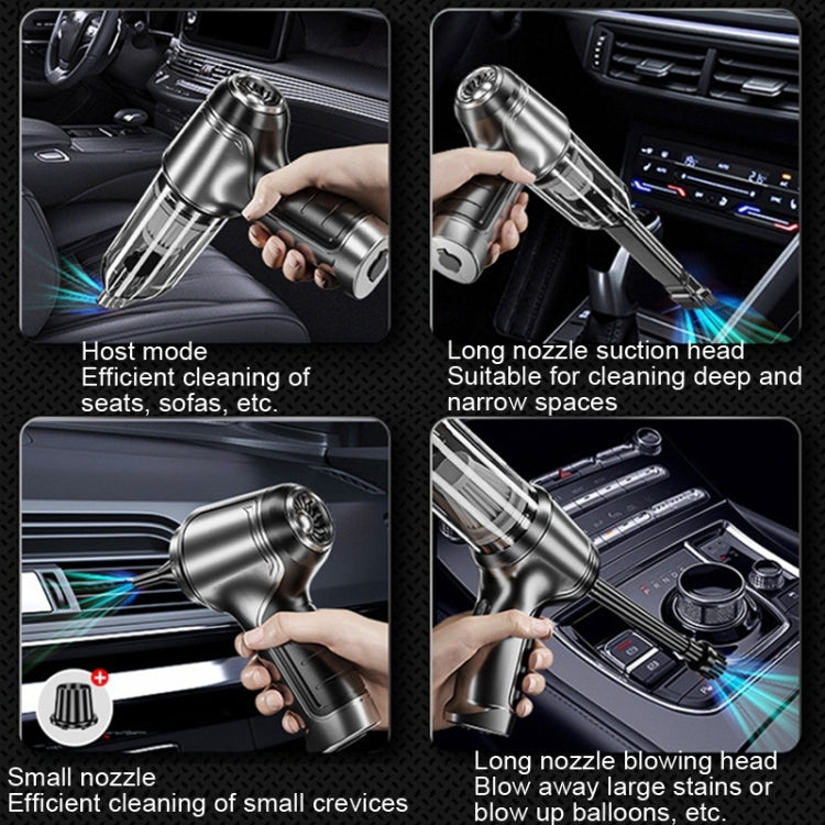 SUITU Car Wireless Wet And Wet Charging Handheld Vacuum Cleaner, Style: Brushless Silver Gray