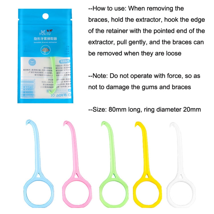 YOUTU 3pcs Invisible Braces Extractor Picking Hooks And Removing(Green)