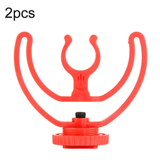 2pcs Microphone Mounting Bracket Cold Shoe Mount Mic Holder, 2pcs Cold Shoe Mount Red