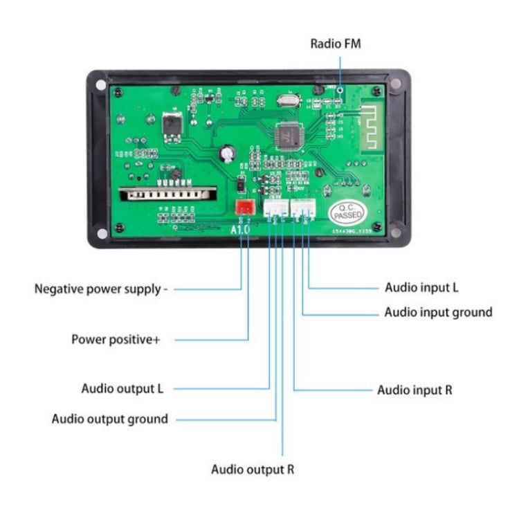 D006BT Bluetooth MP3 Decoder U Disk Playback Audio Amplifier Board, D006BT Large RC, D006BT Small RC