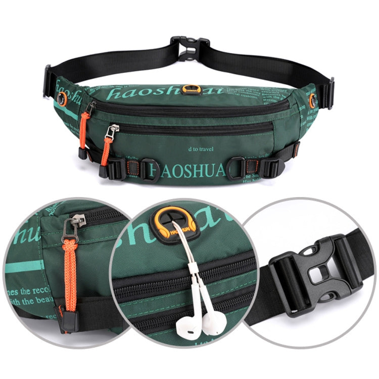 HAOSHUAI 5132 Outdoor Men Waist Bag Sports Running Chest Bag, 5132 Dark Blue, 5132 Black, 5132 Army Green, 5132 Dark Green, 5132 Camouflage