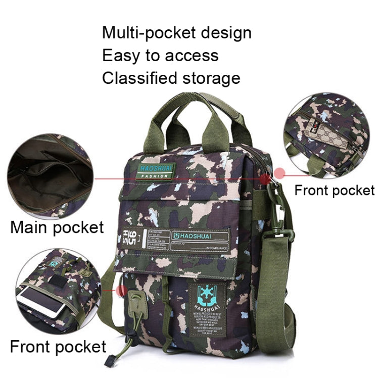 HAOSHUAI 206-1 Men Handheld Crossbody Bag Outdoor Waterproof Cloth Bag, 206-1 Dark Blue, 206-1 Black, 206-1 Army Green, 206-1 Grey, 206-1 Brick Red, 206-1 Light Blue